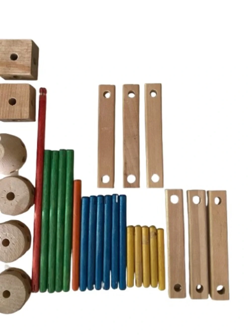 Vintage Tinkertoy 44 Piece Replacement Wooden Construction Play Retro Classic